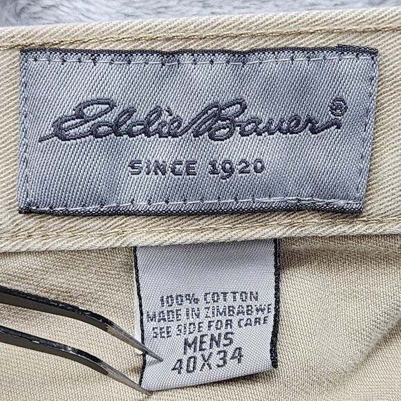 Eddie Bauer Jeans Mens 40X34 Tan Beige Stretch Denim Straight Leg Casual Preppy - Picture 6 of 14